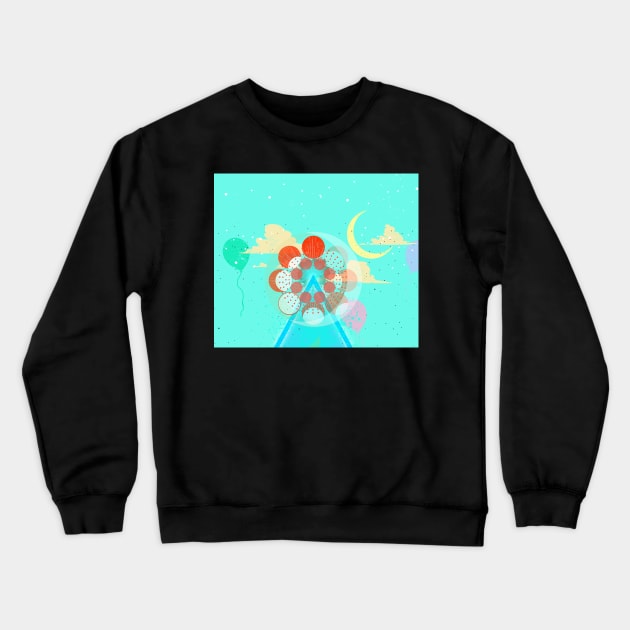 PHASES OF THE MOON V Crewneck Sweatshirt by Showdeer